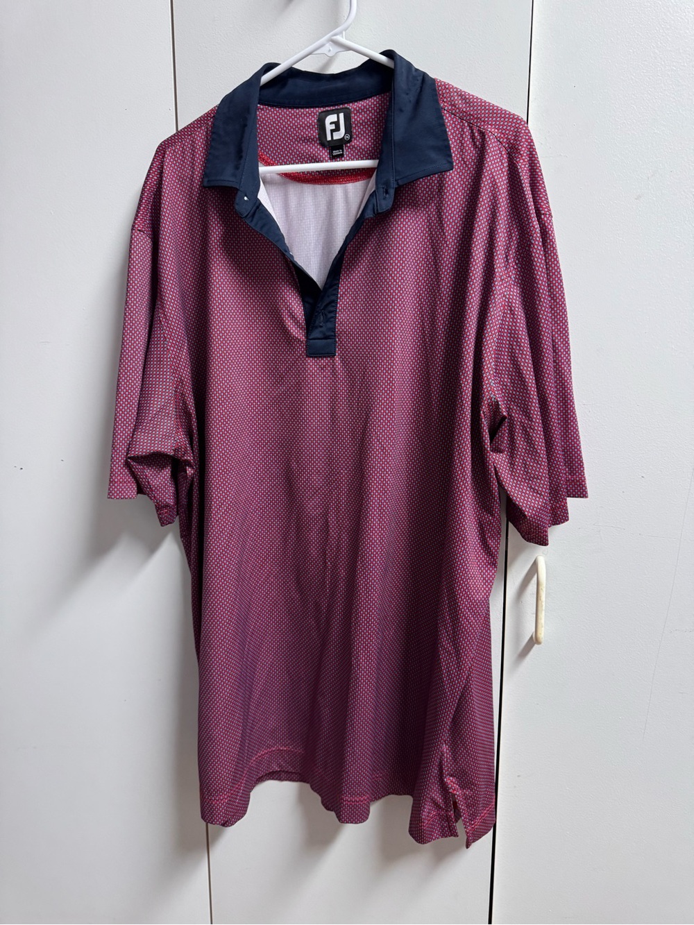 FootJoy Men’s Maroon Polo with Navy Collar
